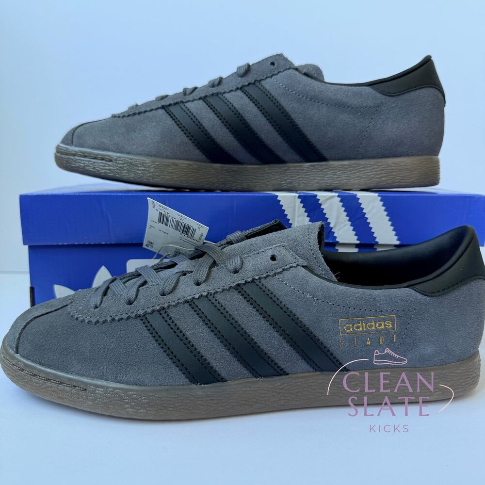 Adidas Stadt Grey/Black/Gum Men's Size 9.5 - Picture 2 of 4